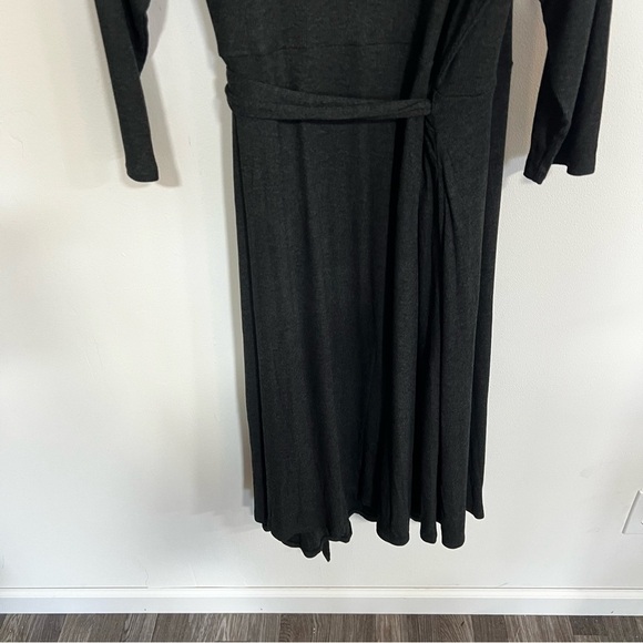 J.Jill Charcoal Ribbed Knit Wrap Dress - Picture 12 of 15